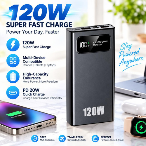 Portable 120w 50000mah power - ,